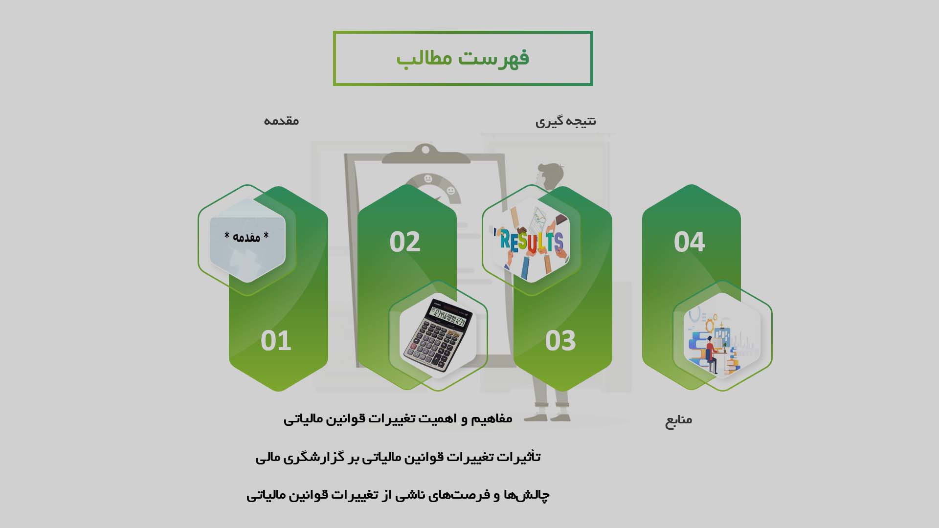 پاورپوینت بررسی تأثیر تغییرات قوانین مالیاتی بر گزارشگری مالی